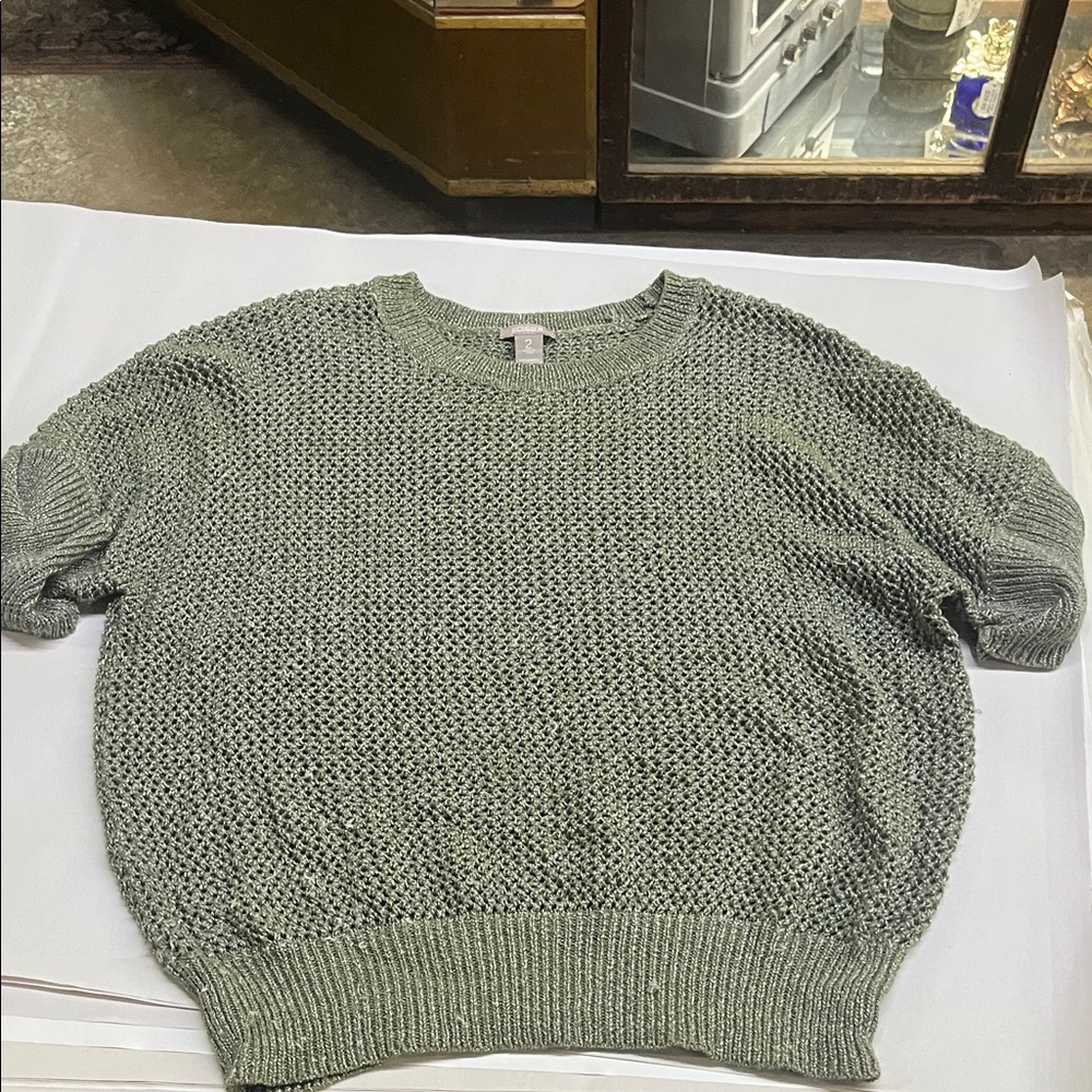 Chico's Forest Green Textured Sweater